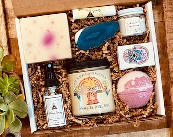Mediation Spa Gift Box - Mindfulness Gift Box, Stress Relief Box, Quarantine Care Box, Gift with Intention, Self Care Box- Buddha