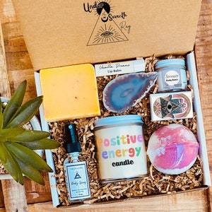 Positive Energy Candle Spa Gift Box - Box Of Positivity - Meditation Gift - Just Because Gift- Sending Love and Positivity