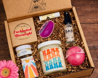 Retro Mama Gift Box, Mother's Day Gift Set, Fun Spa Gift Box for mom, Unique Gift, Mom Candle, Birthday Gift