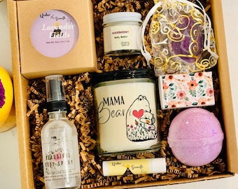 New Mom Spa Gift Box - Mama Gift Set - Mom Candle - Gift For Mom - Christmas Gift - Gift For new Mommy to be - Baby Shower Gift