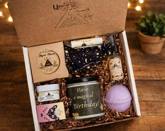 Mystical Birthday Gift-Spa Gift Box- Crystals-Bath and beauty set- Candle-gift for her
