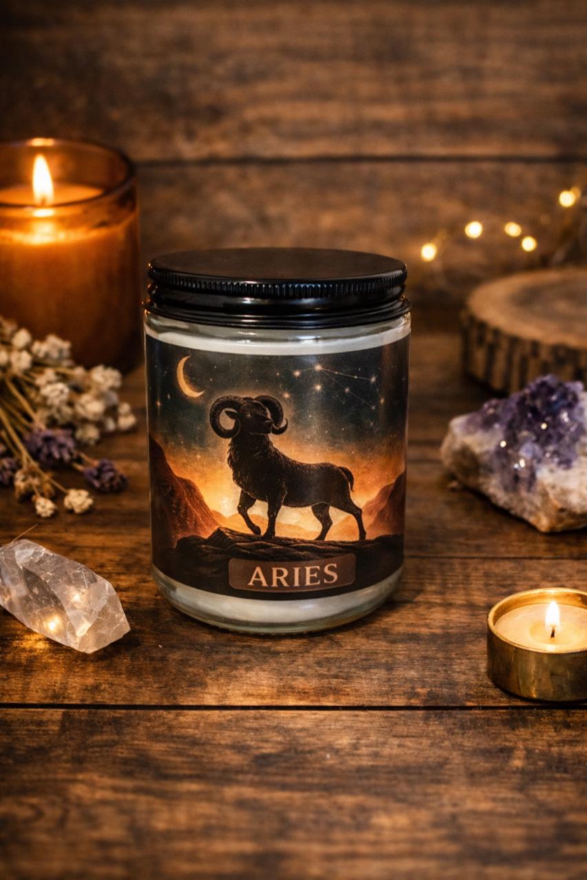 Aries Candle Zodiac Gift Box- Self Care Birthday Set for Her- Agate ...