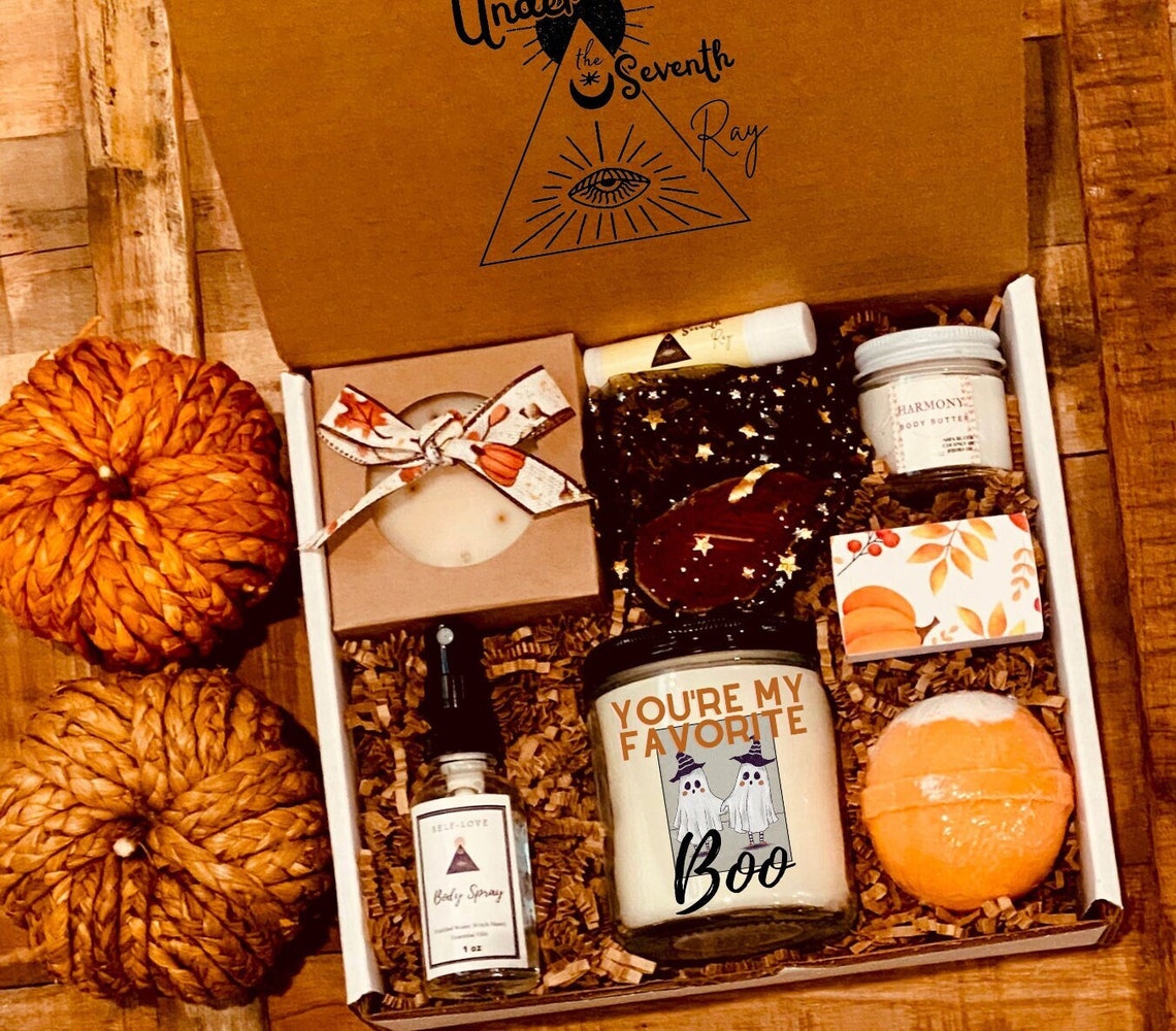 Boo Package Gift Set Halloween Basket Best Friends Spa Gift Box Birthday Gif Fall Candle Autumn box Halloween Gift Ghosts Large Spa Box