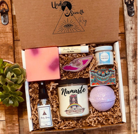 Yoga Inspired Namaste Gift Box- Yoga friend Gift Namaste Spa Gift Box Ultimate Yogi Spa Gift- Soy Candle - Birthday Gift Set - Just Because