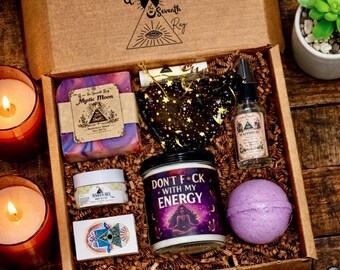 Energy Spa Gift Box – Agate Stone, Soy Candle, Handmade Self-Care Set