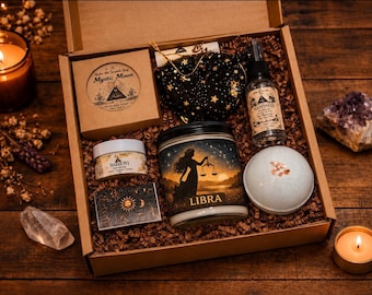 Libra Zodiac Spa Gift Box, Candle and Self Care Set, Astrology Birthday Gift