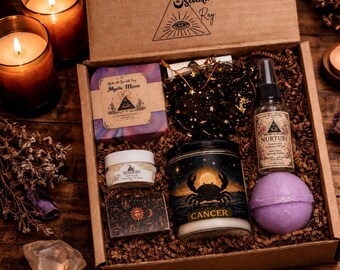 Cancer Zodiac Spa Gift Box – Handmade Astrology Set