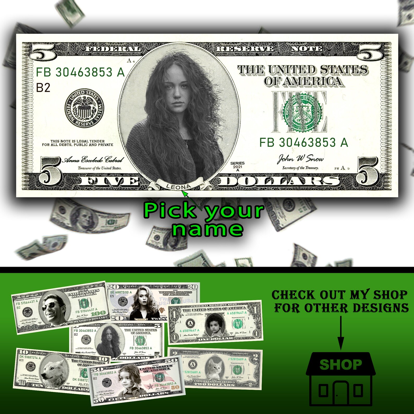 custom-fake-money-your-face-on-money-custom-5-dollar-bill-etsy