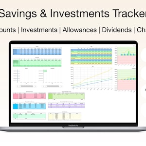 UK Savings and Investment Tracker Spreadsheet - Excel & Apple Numbers Instant Digital Download