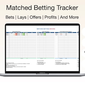 UK Matched Betting Tracker Spreadsheet - Bets, Lays, Casino - Excel + Apple Numbers Instant Digital Download