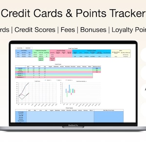 Hoja de cálculo para el seguimiento de tarjetas de crédito y puntos de fidelidad del Reino Unido - Excel + Apple Numbers (descarga digital instantánea)