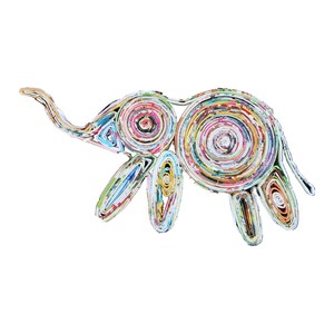 Elephant Nursery Ornament, Handmade  Quilling Paper, Home Decor, Recycled Magazines