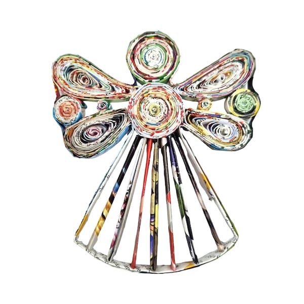 Angel Paper Ornament Handcrafted from recycled magazines