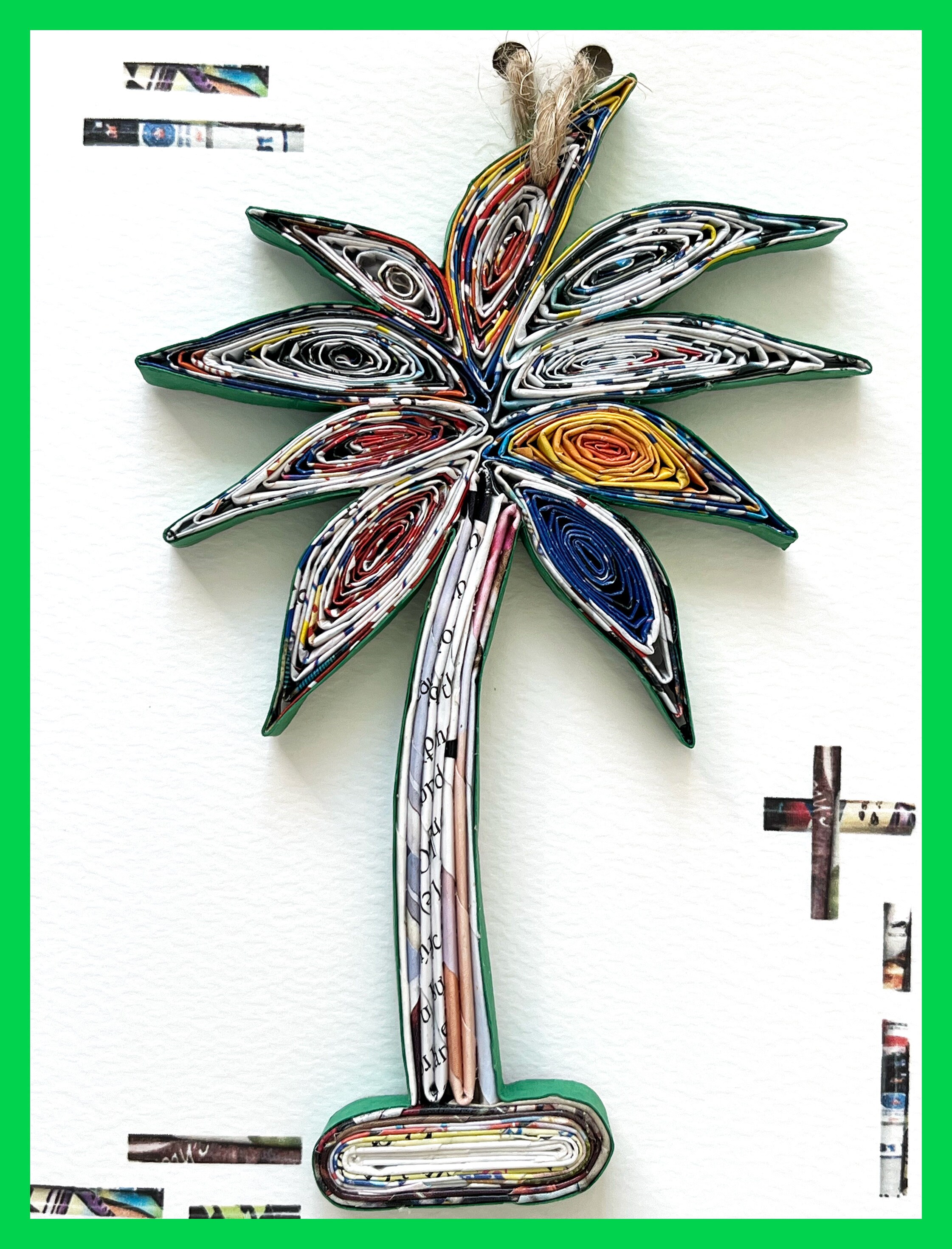Palm Tree Quilling Ornament Card Handmade Christmas Tree Decoration