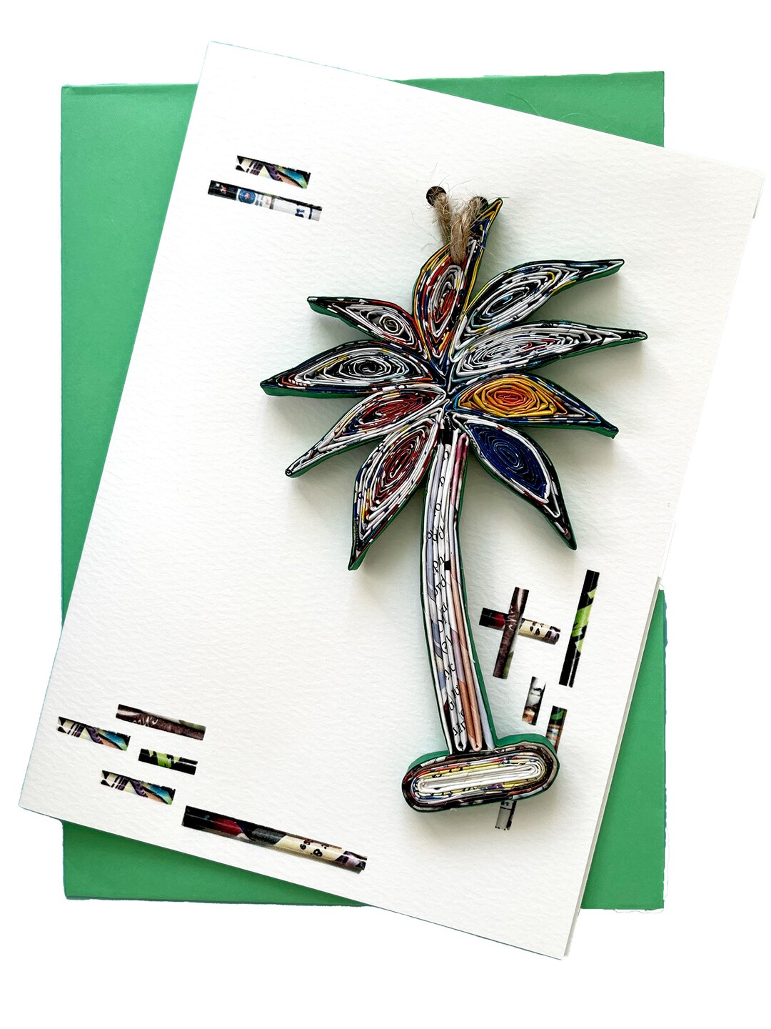 Palm Tree Quilling Ornament Card Handmade Christmas Tree Decoration