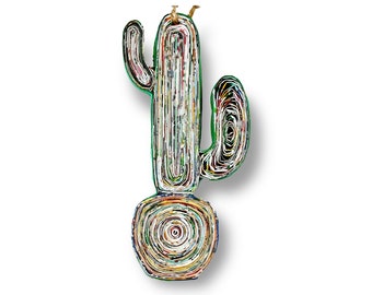 Cactus rare, ornement en papier Quill écologique, fait à la main à partir de magazines recyclés, cadeau durable de Thanksgiving