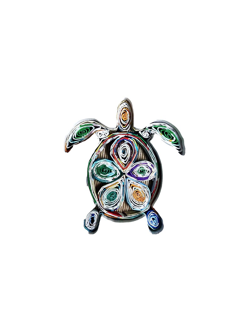 Quilling Turtle Paper Ornament, Sustainable Gift Handmade With Recycled ...