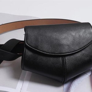 Stylish Waist Cinch Belt Bag Fanny Packs Mini Purse Crossbody Bags Black