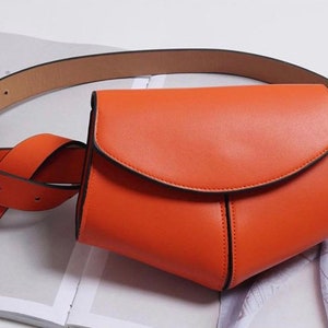 Stylish Waist Cinch Belt Bag Fanny Packs Mini Purse Crossbody Bags Orange