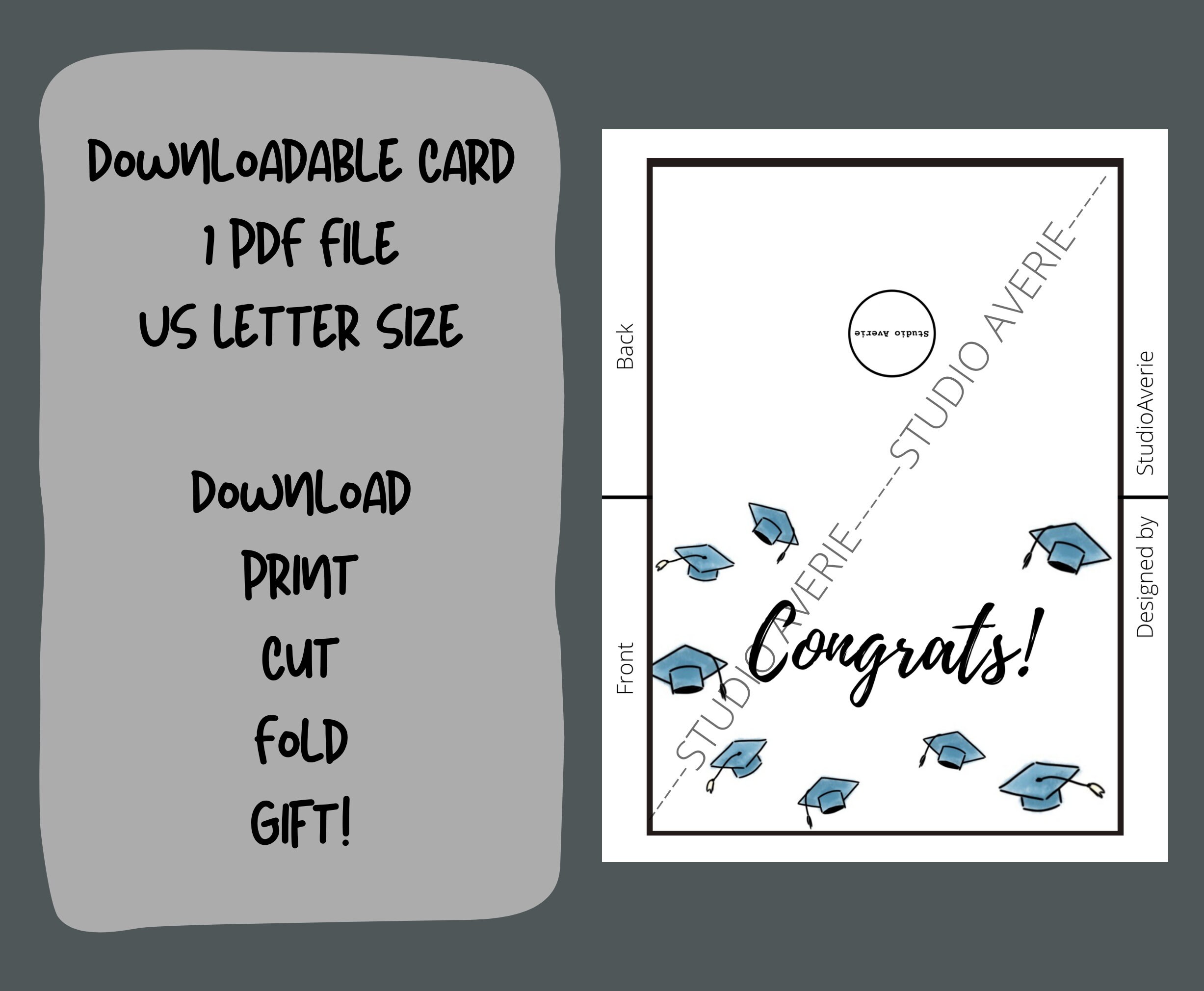 Congrats, Graduation Card, Congrats Card, Minimalistic Card, Simple ...