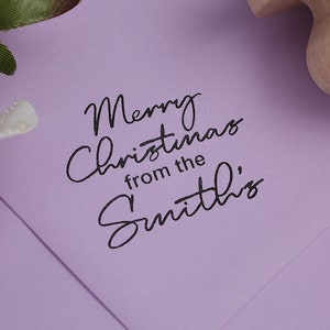 Buon Natale personalizzato con timbro a inchiostro con nome / timbro personalizzato
