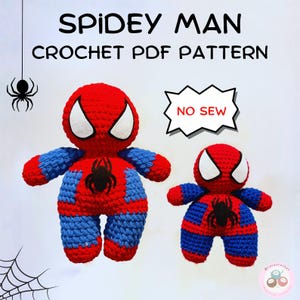 No Sew, Spidey Man Plushie, PDF Crochet Pattern, Spider Hero
