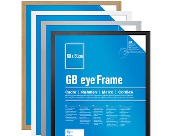 GB Eye 60 x 80cm Contemporary Wooden Picture / Poster Frame - Available in Black, White, Oak, Silver - Ready to Hang - Made In The UK