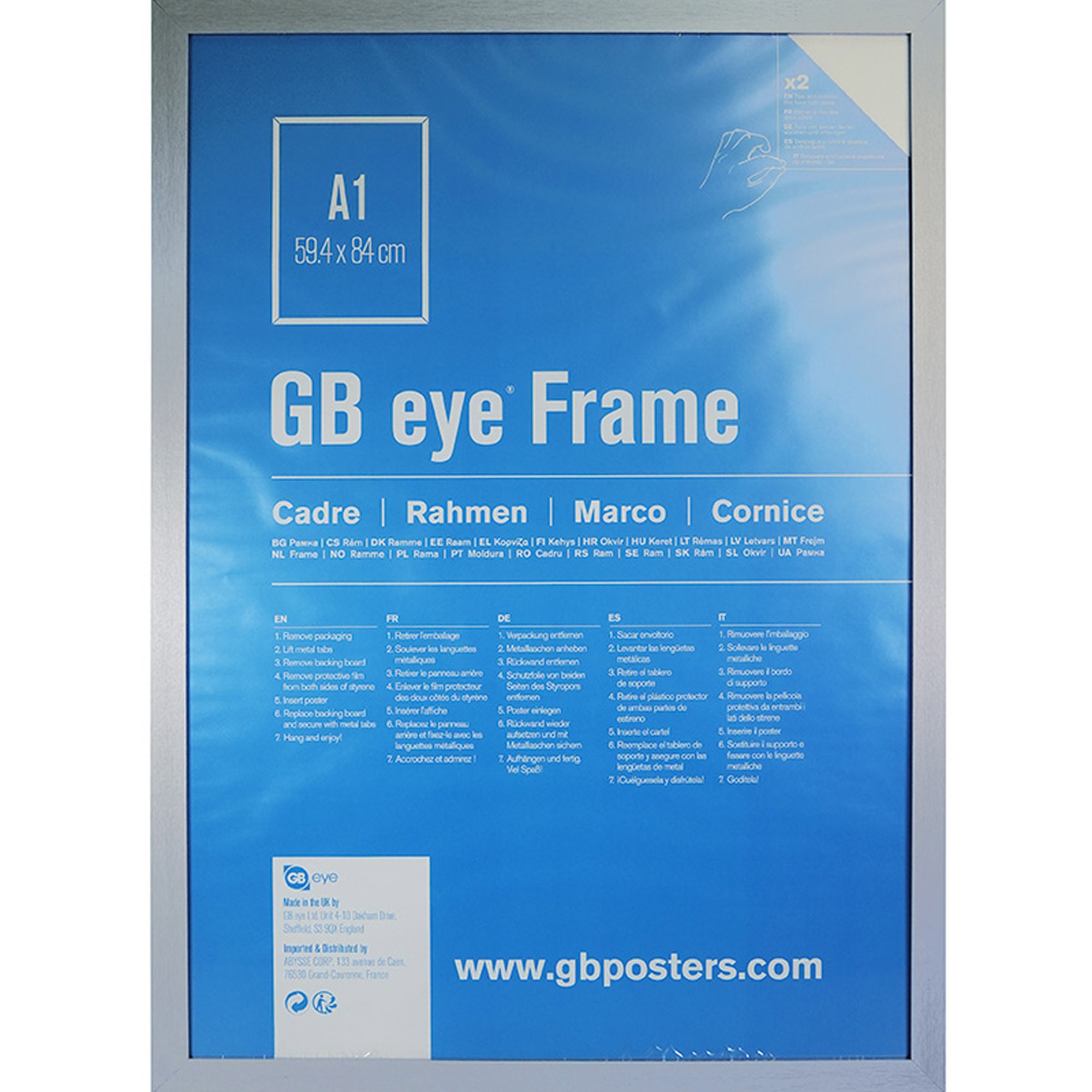GB Eye A1 Contemporary Wooden Picture / Poster Frame Available in Black,  White, Oak, Silver Ready to Hang Made in the UK 