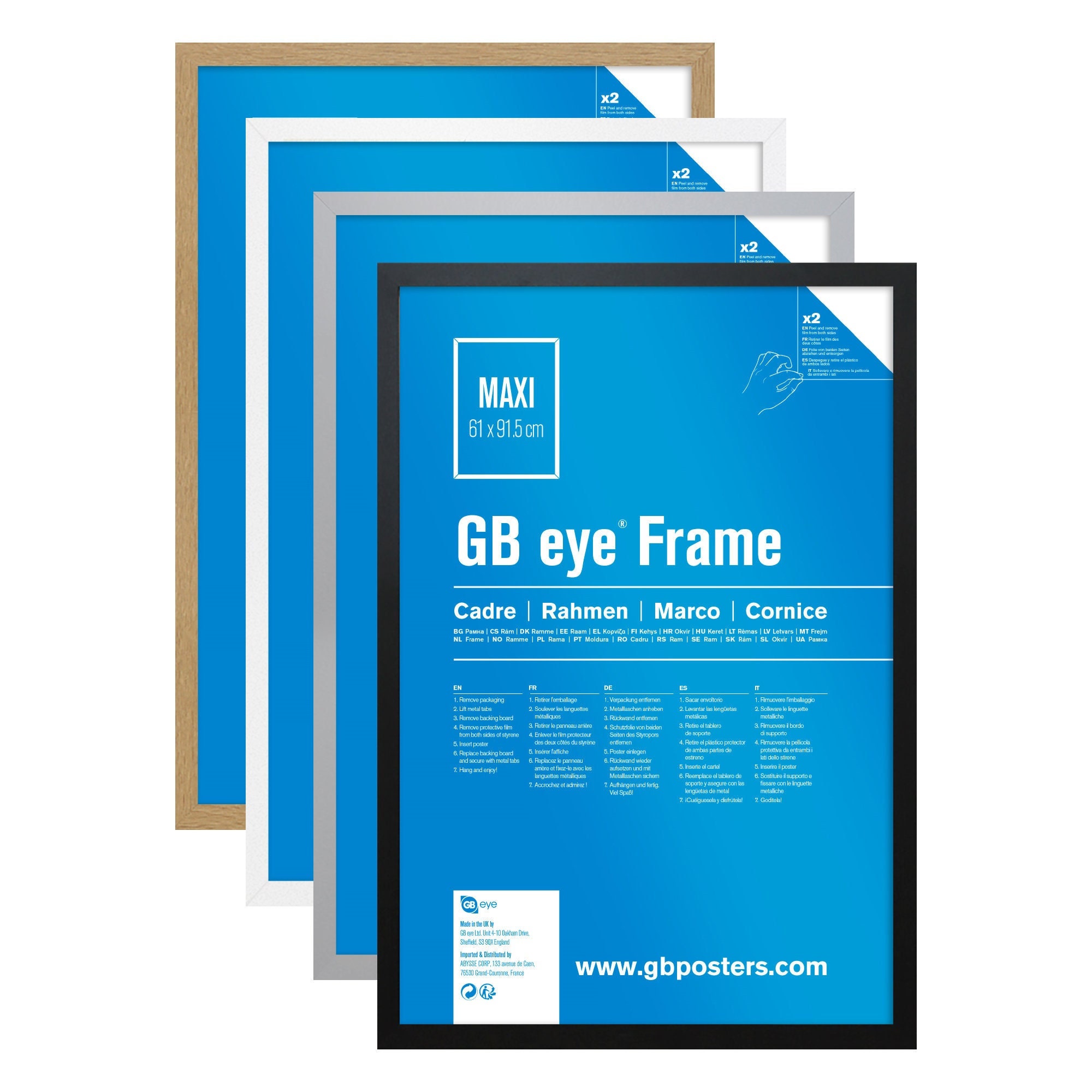 GB eye Cadre MDF Maxi (61 x 91,5 cm) Argent