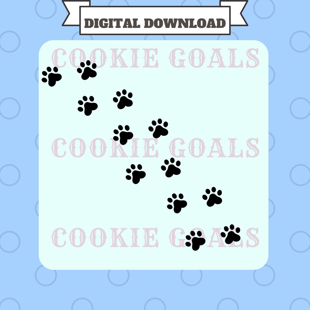 Paw Prints Cookie Stencil Baby Shower Cookie Stencil Stencils for