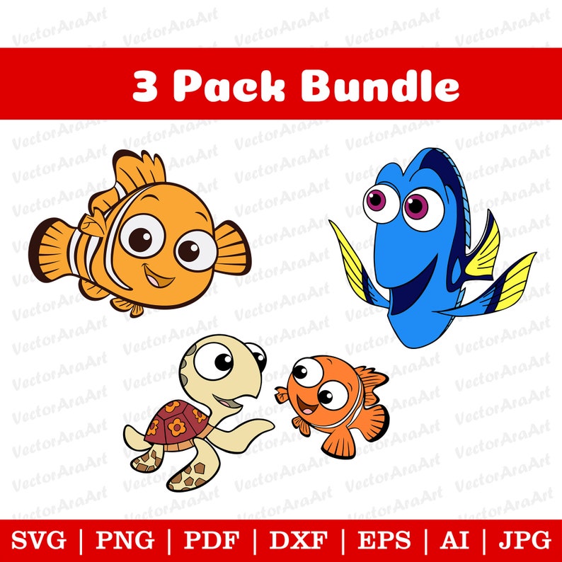 Cartoon Bundle, Cartoon cricut, Cartoon clip art and image files, SVG shirts, Birthday invitation under the sea decor, Cartoon Svg Dxf Png image 1