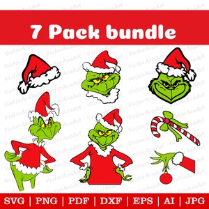 New Year Hat Svg, Christmas Face Svg, Images For Cricut, Christmas Svg, Cartoon Svg, Christmas Cricut, Christmas Green Hand SVG Bundle