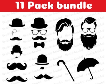 Bearded man svg, Handsome man svg, Black father Svg, Mustache SVG, Mustache Silhouette, Cricut Cut File, Layered Digital File, Birthday Svg