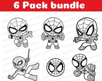 Cartoon Spider Clipart (svg, png, eps, jpg, pdf, dxf) (Digital Download)