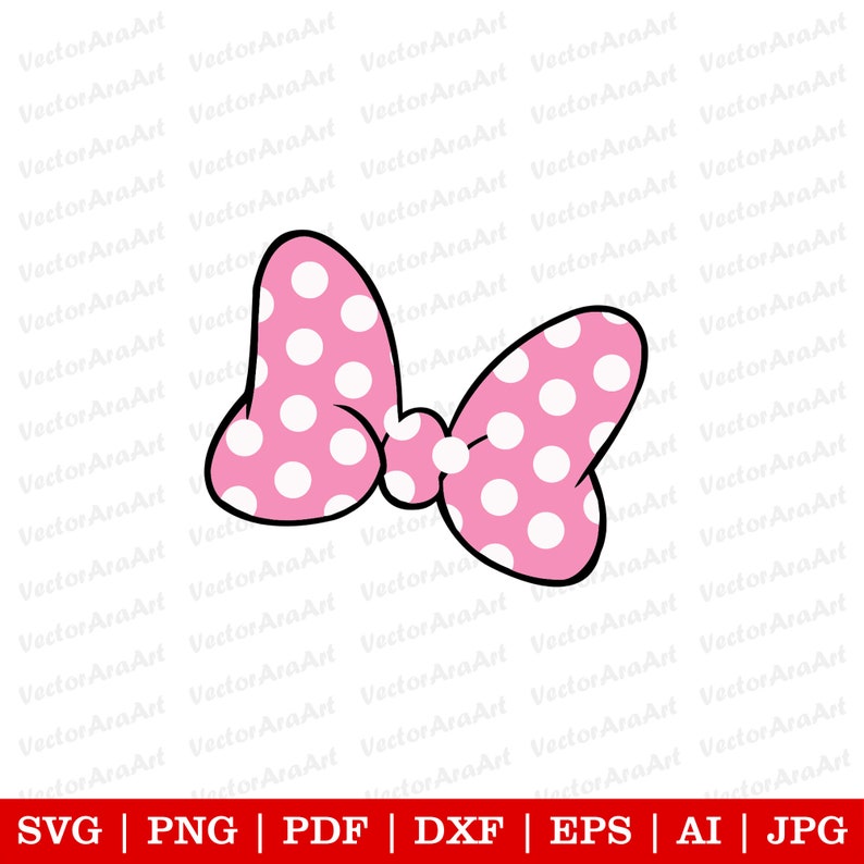 May include: A pink bow with white polka dots. The bow is a classic design and is perfect for adding a touch of whimsy to any project.
