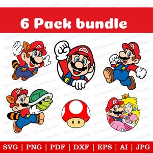 Mario Bros. Cartoon SVG Bundle: Cricut Cut Files (Digital Download)
