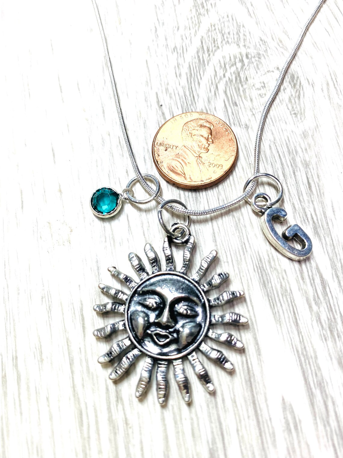 Sun Necklace Personalized Sun Necklace Initial Necklace Etsy