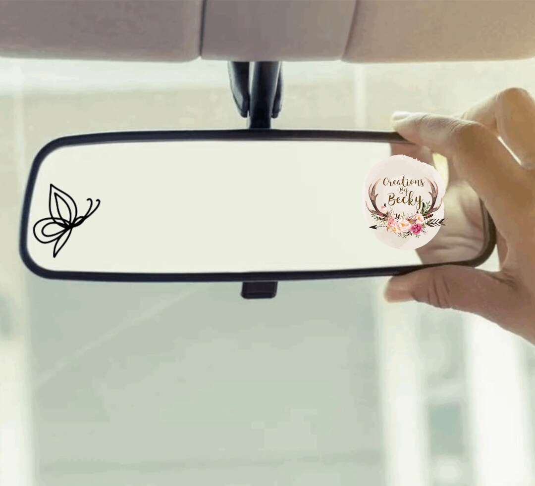 Hand Drawn Butterfly Rearview Mirror Decal Car Accessories Etsy
