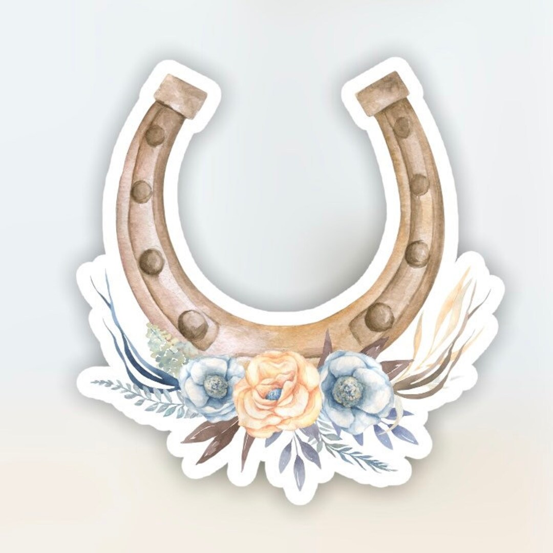 boho-floral-horse-shoe-sticker-etsy