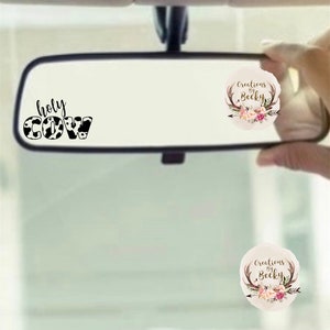 Holy Cow Funny Car Accessory Rearview Mirror Decal Cow Print Car Accessories