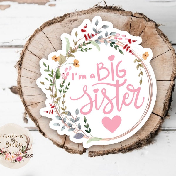 Big Sister Big Brother New Baby Sticker for shower newborn family