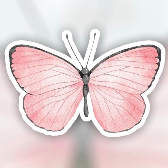 Pink Butterfly Sticker for Water Bottle Notebooks Laptops Gift for Her -  Etsy