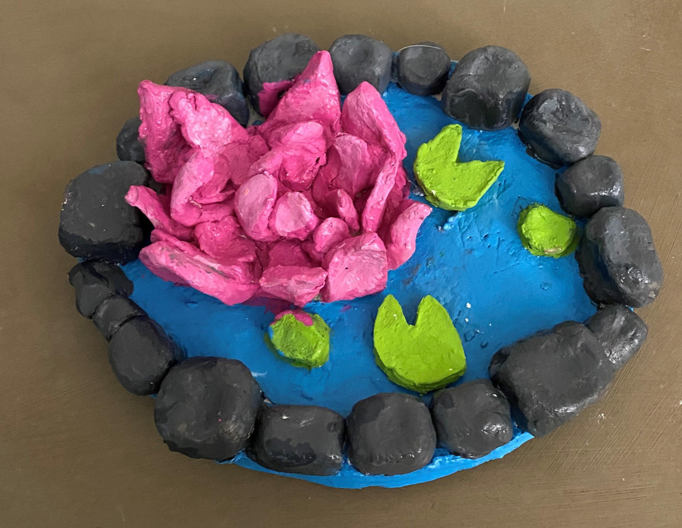 Decorative Clay Pond With Lotus Etsy UK