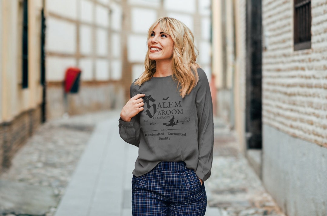 Salem Broom Company Long Sleeve Shirt Salem Shirt Halloween - Etsy