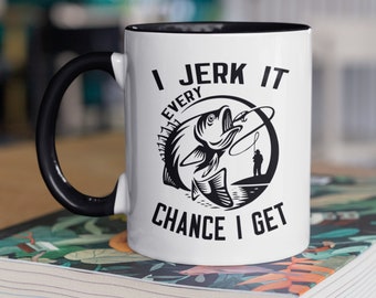 Funny Mugs Drowning Worms Catch Me If You Can Fish Fishing Fisher MAGIC MUG