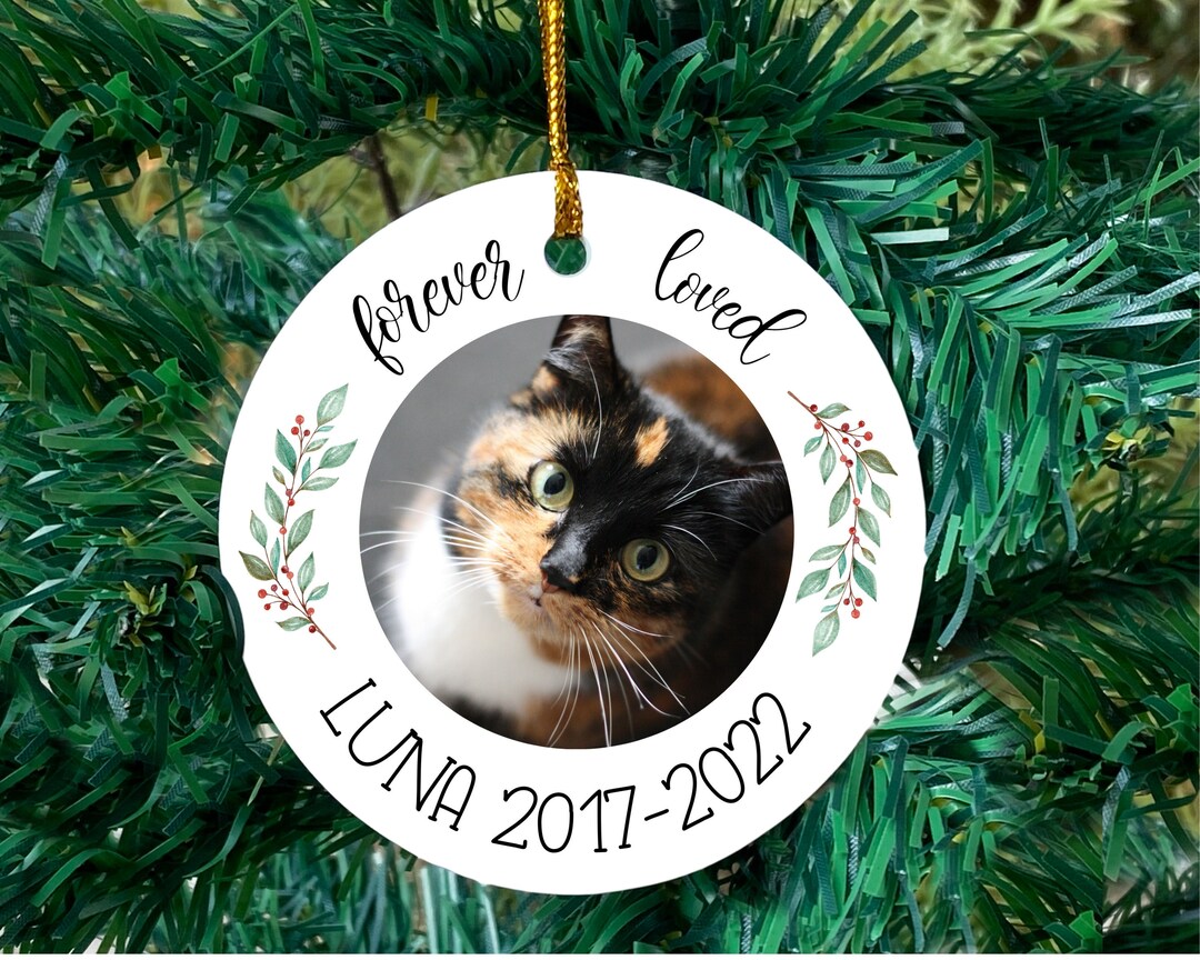 Cat Memorial Christmas Ornament, Pet Memorial Ornament With Photo ...