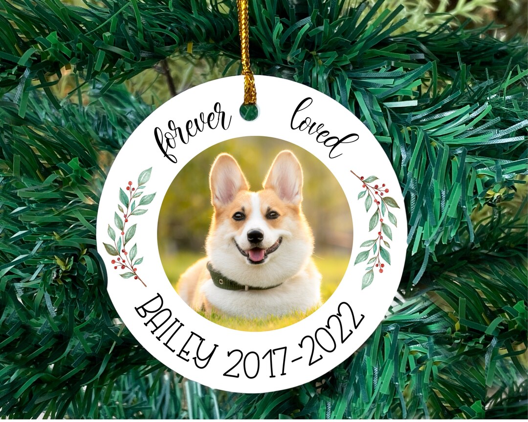 Dog Memorial Christmas Ornament, Pet Memorial Ornament With Photo ...