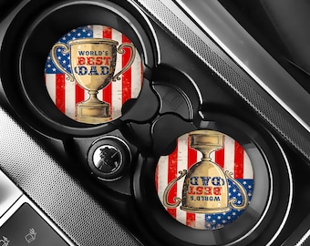 World's Best Dad Car Coaster, Father’s Day Gift for Dad, Gift for Dad from Daughter or Son, Dad Birthday Gift from Kids, Truck Accessories