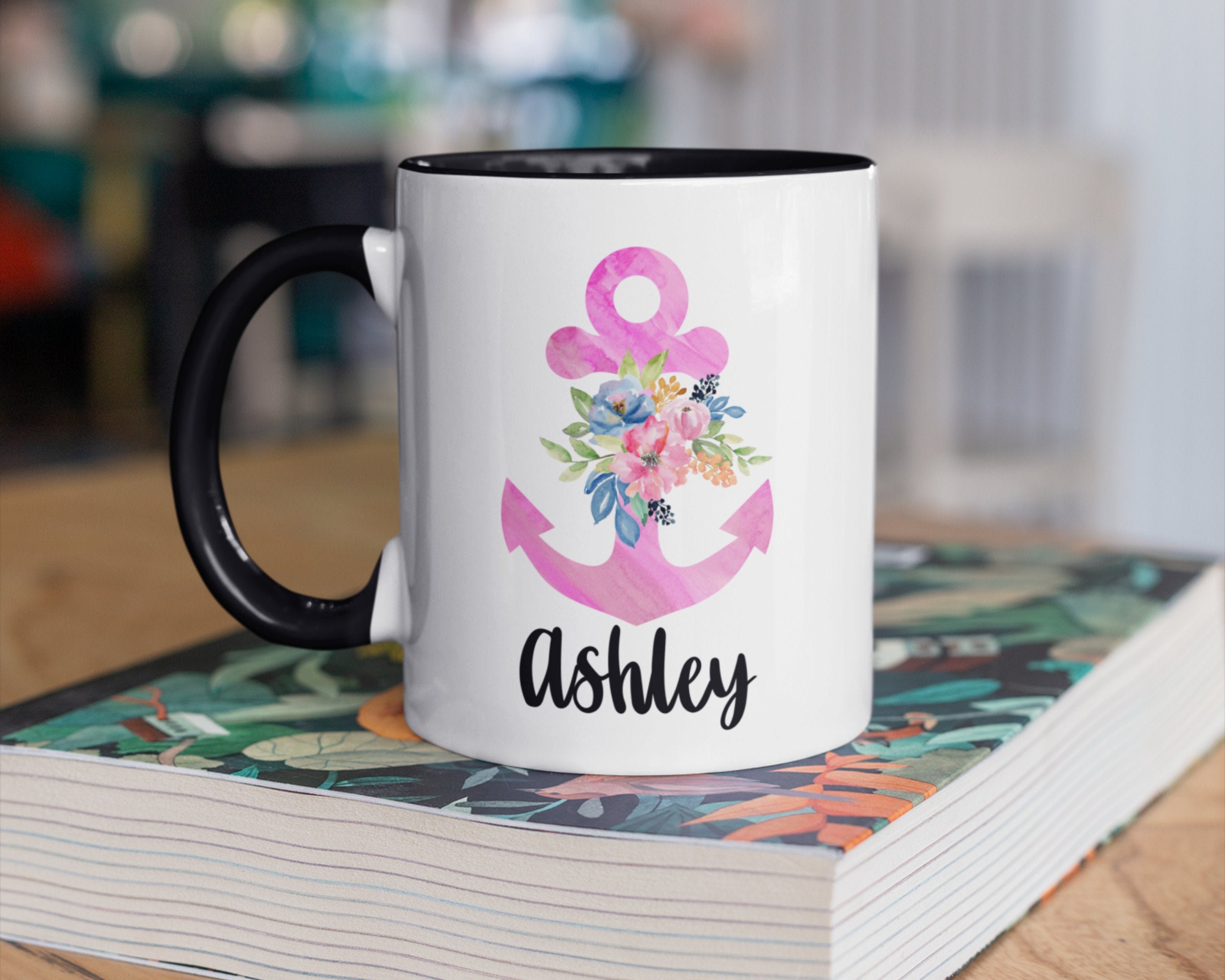 Personalized anchor mug Nautical mug Nautical gifts for her Etsy