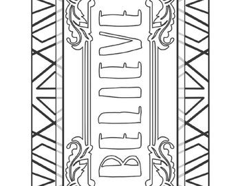 BELIEVE: Adult Coloring Page | Adult Humor